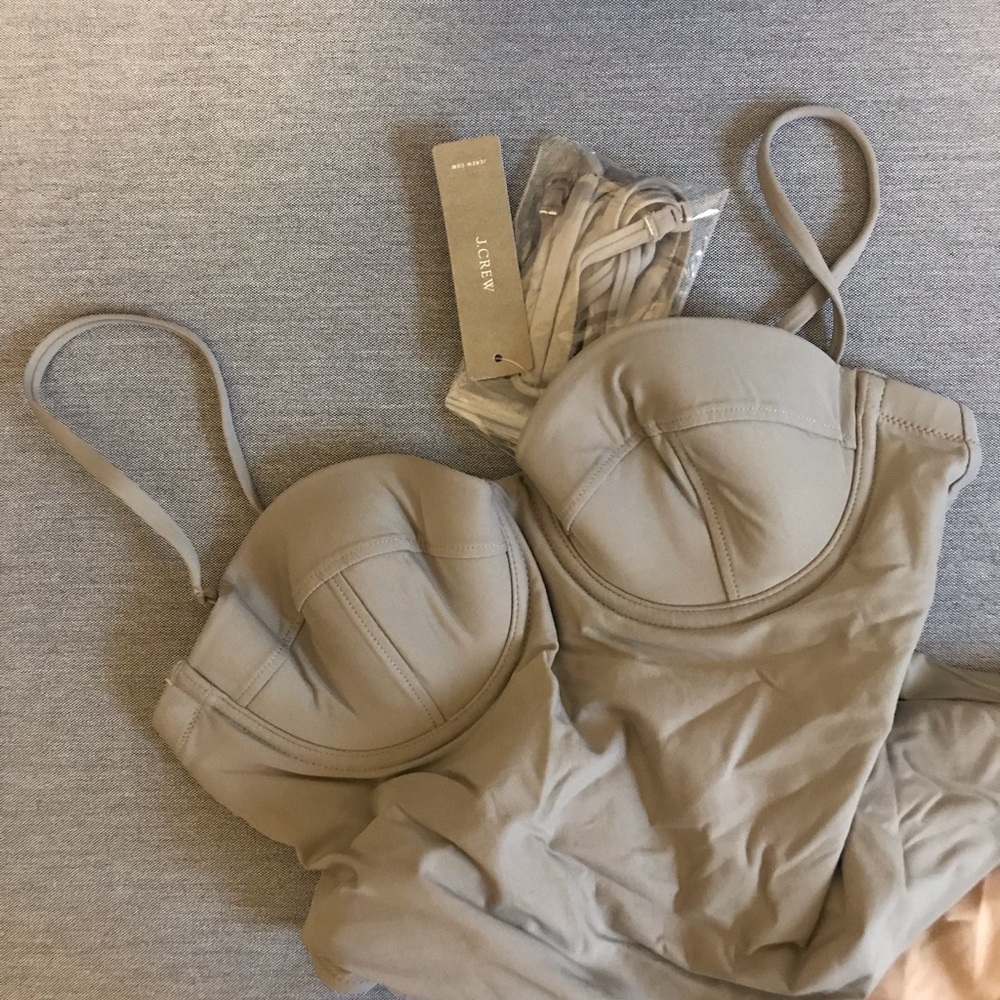 BNWT Jcrew taupe underwire one piece swimsuit